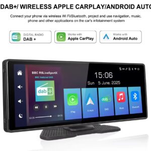 Portable 10.26" Android Car Screen DAB CarPlay Android Auto Multi‑Language