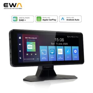 6.86inch Portable Car Screen with DAB+ Digital Radio Wireless CarPlay & Android Auto Plug‑and‑Play Car Play Display Reversing & Dash Camera Bluetooth 5.0 for All Vehicles