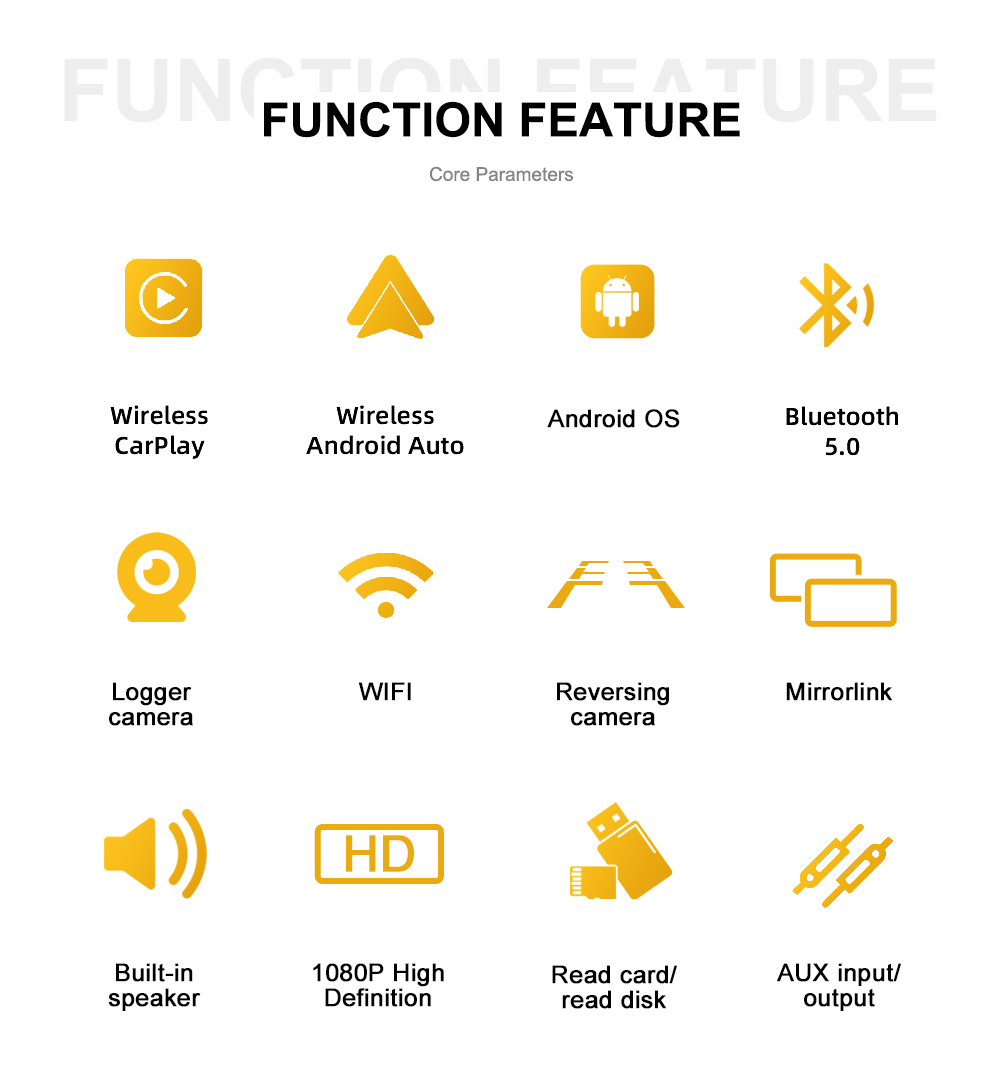 Phổ quát 2 DIN Android Car Stereo CarPlay GPS Navigation